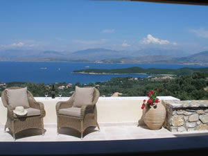 Panoramic views from the main terrace - Villa Sfakoi, Kassiopi, Corfu